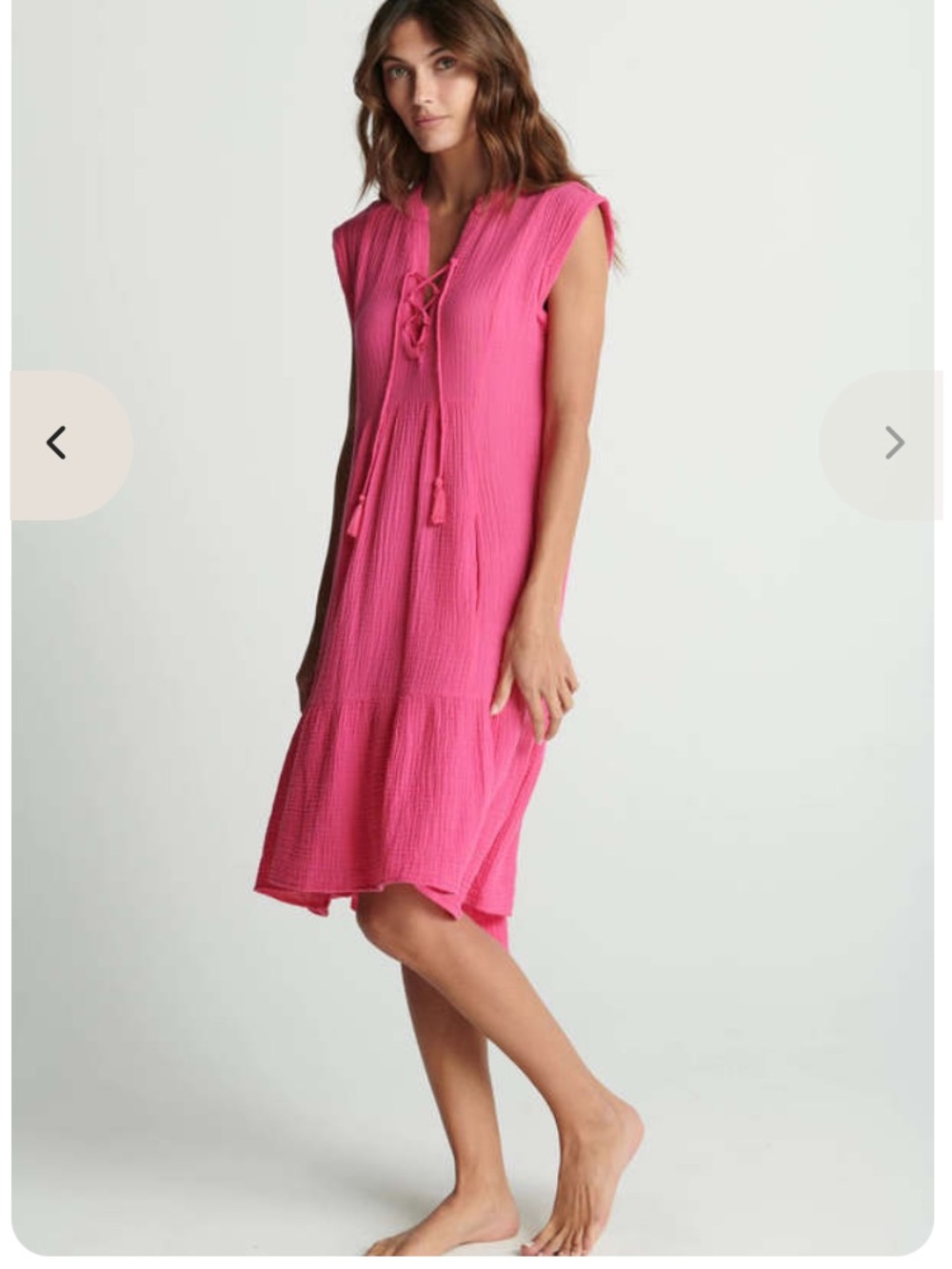 sundays Hot Pink Ari gauze Sleeveless Dress